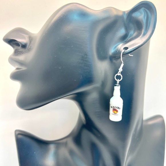 Malibu Run Earrings - Alcohol Bottle Earrings - New Years Eve Party Earrings - Picture 6 of 7